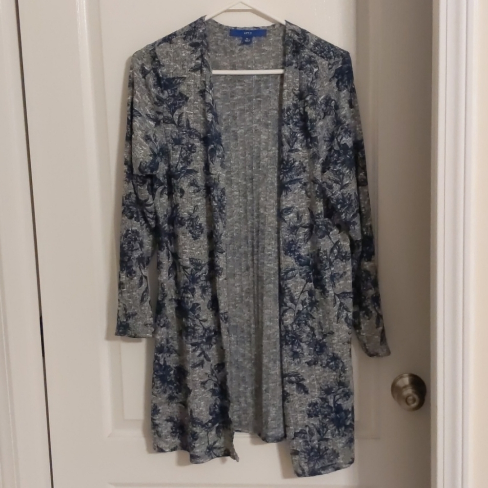 Apt 9 Gray and Blue Duster